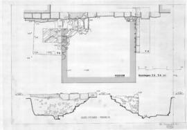 Plan Podium, et coupe Est-Ouest - Sondage T.3.