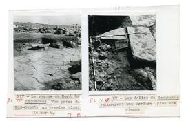 XIV.- La vasque au Nord du decumanus. Vue prise du Sud-Ouest. Au premier plan, le mur h/XV.- Les ...