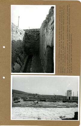 1.- Sector Sur Occidental. Muros de un gran edifcio público a la izquierda -sin excavar por estar...