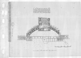 Plan de détail de la fontaine et de l'autel au nord de la place du forum