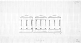 Restitution en façade des trois temples du Capitole.