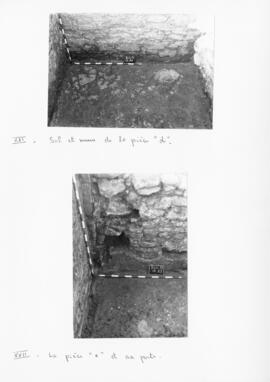 XXI - Sol et murs de la pièce "d"/XXII - La pièce "e" et sa porte (S. II A1).