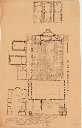 Plan de la place du forum et des trois temples.