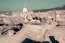 Basilique (Statue de Trajan-colonnes et blocs moulurés).