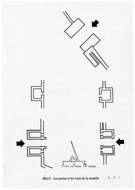 Baelo. Les portes et les tours de la muraille.