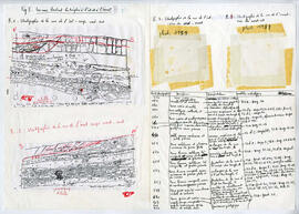 Dossier de préparation à la publication, feuillet de 11 pages. Fig.8. Les rues bordant les temple...