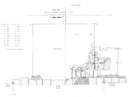 Baelo 1987. Podium et terrasse du forum. Terrasse de la fontaine. S.3. Relevé et Plan.