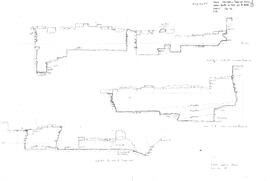 Structures à l'ouest des temples. Secteur fouillé en 1983 par Nicole Dupré. Coupes 5cm=1m.
