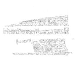 Mur Est tombé, temple C. Plan. Mur occidental du temple d'Isis.