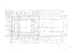 Métrologie. Temple B. Plan coté 2cm=1m.