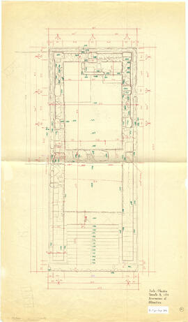 Métrologie. Dimension et altimétrie, temple B.
