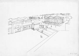 Reconstitution des temples du capitole et de la place du forum.